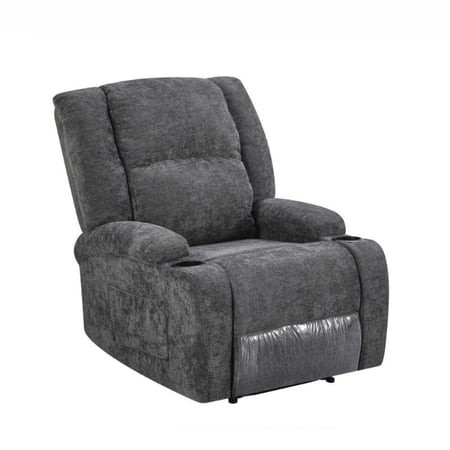 كرسي لواني استرخاء فخم ثابت قماشي مودرن رمادي غامق