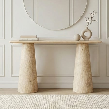 مدخل استقبال خشبي تصميم عصري بيج 120 سم