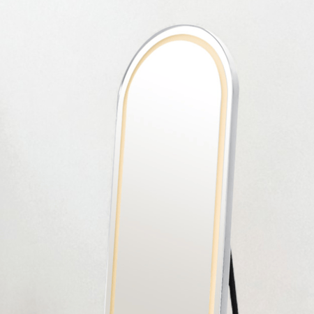 مرآة استاند مضيئة بإطار اسود 170×60 سم