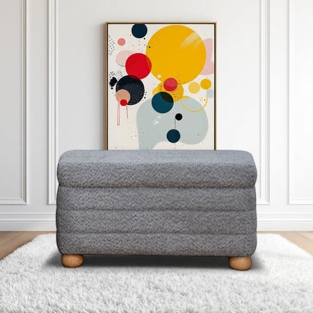 صندوق سجاد عصري بقماش رمادي