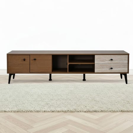 وحدة تلفاز مودرن خشبية 180 سم