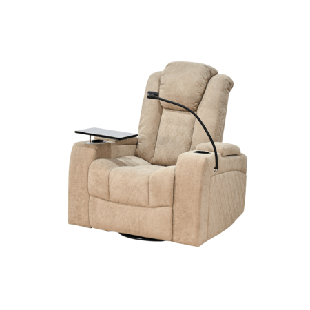 كرسي الملوك استرخاء هزاز دوار مع رف طاولة بيج غامق