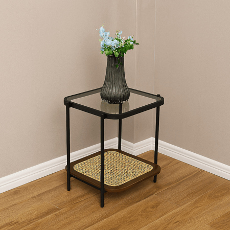 طاولة خدمة سطح زجاج 2 دور