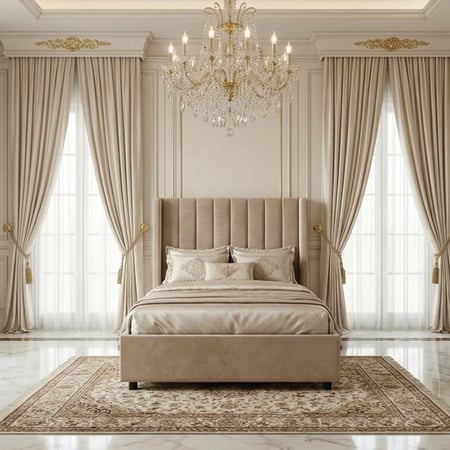 سرير خشبي بتنجيد مخملي فاخر 90×190 سم