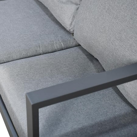 جلسة خارجية 5 مقاعد معدن مع طاولة رمادي