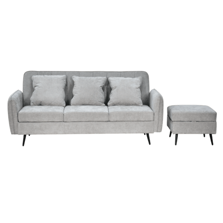 كنبة مودرن 3 مقاعد قماش مع صندوق تخزين