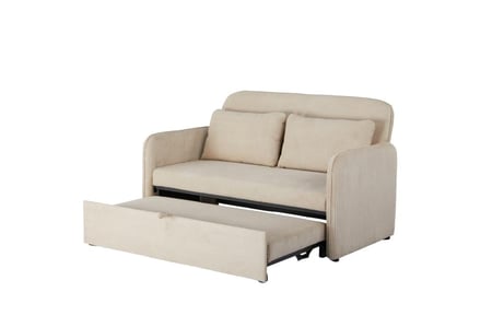 كنبة استرخاء مزدوجة قابلة للتحول إلى سرير – بيج