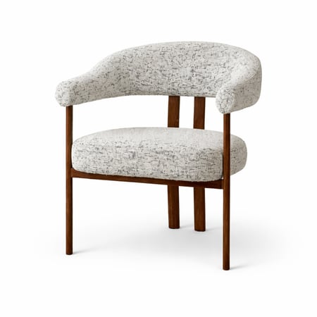 كرسي فخم قماشي بتصميم مودرن وأرجل خشبية