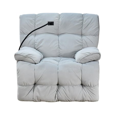 كرسي الغيمة استرخاء فخم هزاز دوار بحامل جوال رمادي فاتح