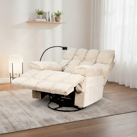 كرسي المطانيخ استرخاء فخم هزاز دوار بحامل جوال بيج