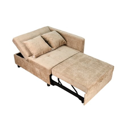 كنب سرير فخم مع تخزين بني