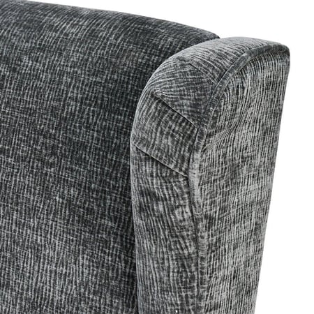 كرسي مفرد فخم قماش بهيكل خشبي مودرن رمادي غامق