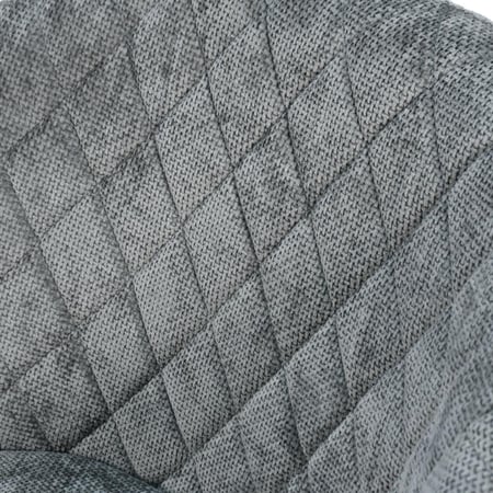 كرسي مفرد مودرن قماشي بقاعدة معدنية رمادي