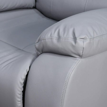 كرسي استرخاء فخم هزاز دوار بتصميم عصري جلد رمادي