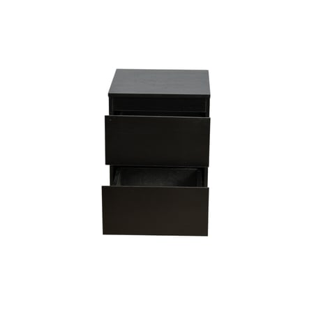 طاولة سرير جانبية خشب بـ 2 درج عملي أسود