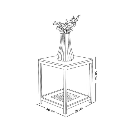طاولة خدمة من الخشب والراتان2 دور