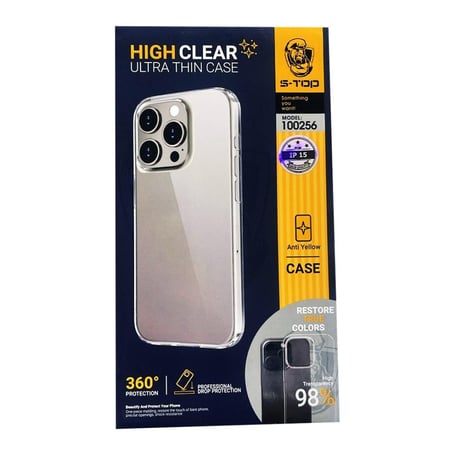 كفر حماية قوي وشفاف لجميع هواتف ايفون مقاوم للصدمات والاصفرار من S-T