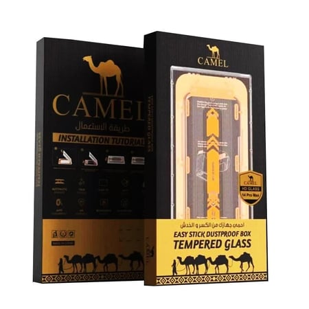 حماية فائقة لشاشة الايفون مع ستيكر الحماية الجمل CAMEL Tempered Glass