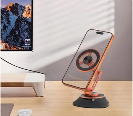 حامل جوال مغناطيسي يوفي للسيارة  او المكتب – مغناطيس قوي ودوران 360° بتصميم معدني فاخر