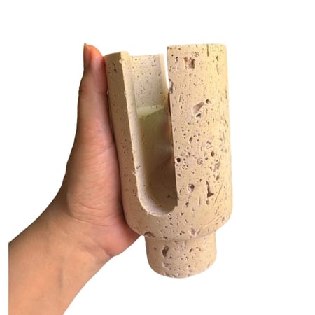 قالب سيليكون مبخره او شمعدان بنمط حجر ترافرنتين .