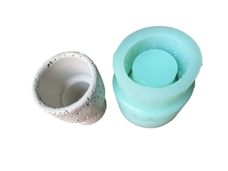 قالب سيليكون مبخرة او شمعدان بنمط حجري