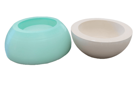 قالب سيليكون سخان او حوض زراعة بشكل نصف دائرة