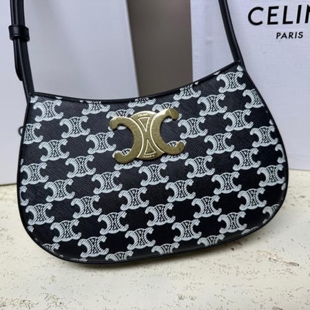 Celine- Medium Tilly Bag In Triomphe Canvas And Calfskin