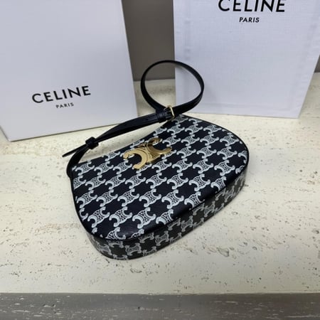 Celine- Medium Tilly Bag In Triomphe Canvas And Calfskin