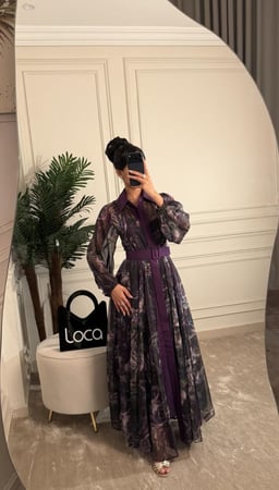 فستان ناعم مشجر من قطعتين