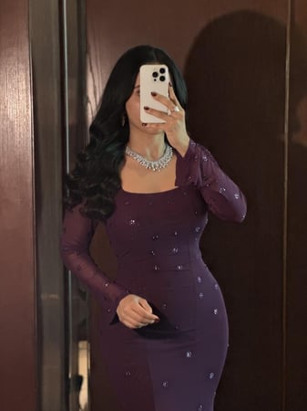 فستان سهرة ناعم طويل لون ليلكي بقصة حورية البحر