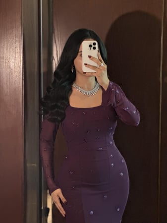 فستان سهرة ناعم طويل لون ليلكي بقصة حورية البحر