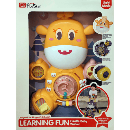 مشاية أطفال تفاعلية من ماركة FiveStar Learning Fun Giraffe Baby Walker.