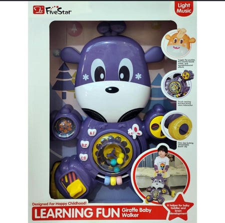 مشاية أطفال تفاعلية من ماركة FiveStar Learning Fun Giraffe Baby Walker.