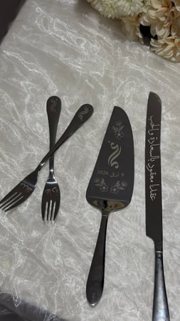 طقم قطاعة كيك ( لون فضي)