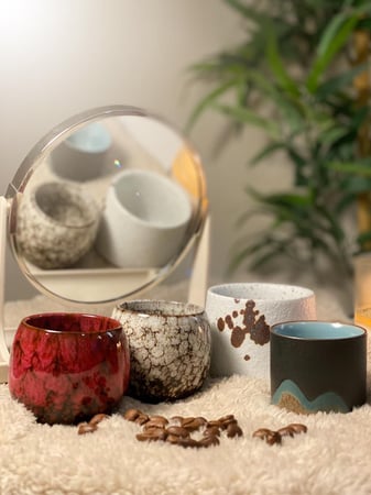 كوب قهوة بركاني احمر صغير (110ملم)