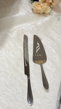 طقم قطاعة كيك ( لون فضي)