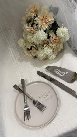 طقم قطاعة كيك ( لون فضي)