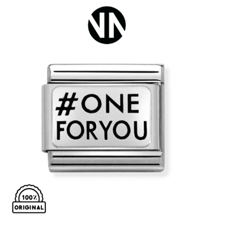 شكل تركيب كلاسك عبارة one foryou  فضي