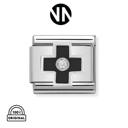 شكل تركيب كلاسك  فضي صليب اسود