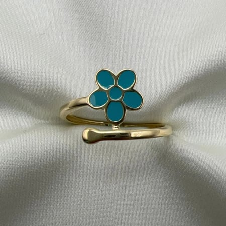 خاتم وردة الفيروز عيار 18