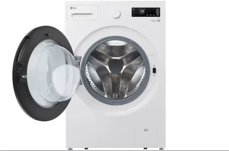 غسالة LG فتحة امامية 15كيلو أبيض مع مجفف ابيضWSN1508WHT