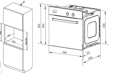 فرن غاز مدمج 60 سم - بومبي _ PO60G