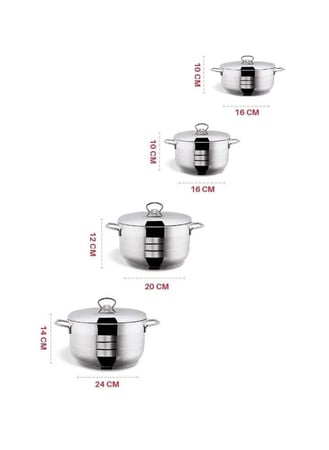 طقم قدور ستيل 9 قطع من مستر كوك MISTER COOK BA1900