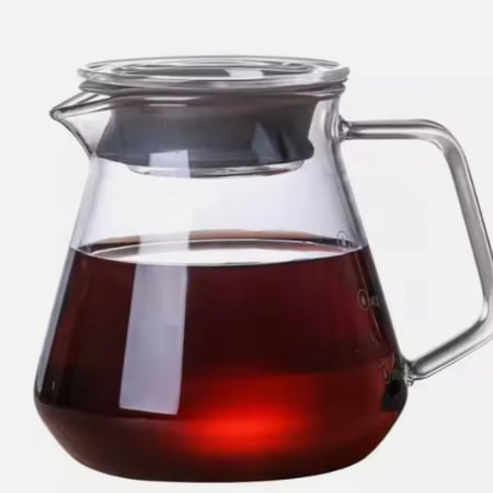 سيرفر قهوة  زجاجي | غطاء  | 600مل