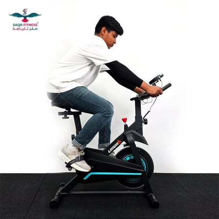 دراجة لتمارين اللياقة البدنية وتمارين الكارديو والقوة مع ارتفاع قابل للتعديل ازرق LJJ-9300 Fitness Exercise Bike/Spinning Bike For Home Cardio And Strength Blue