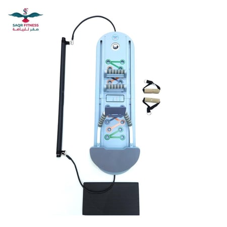 لوح تمرين عضلات البطن متعدد الوظائف، ارتداد تلقائي للوحة البطن مع عصا البيلاتس وأشرطة مقاومة لبساط الركبة وحصيرة للركبة لدعم تمرين الجسم بالكامل /الرمادي  Multi-Functional Ab Exercise Board, Abdominal Board