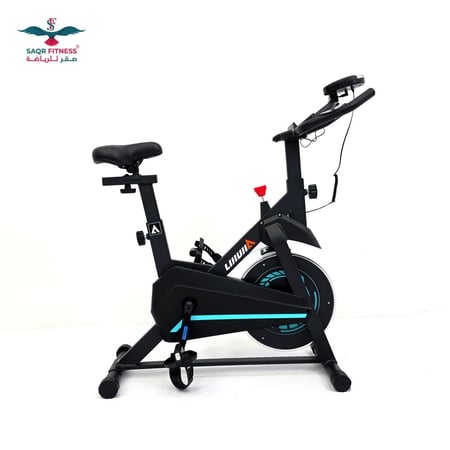 دراجة لتمارين اللياقة البدنية وتمارين الكارديو والقوة مع ارتفاع قابل للتعديل ازرق LJJ-9300 Fitness Exercise Bike/Spinning Bike For Home Cardio And Strength Blue