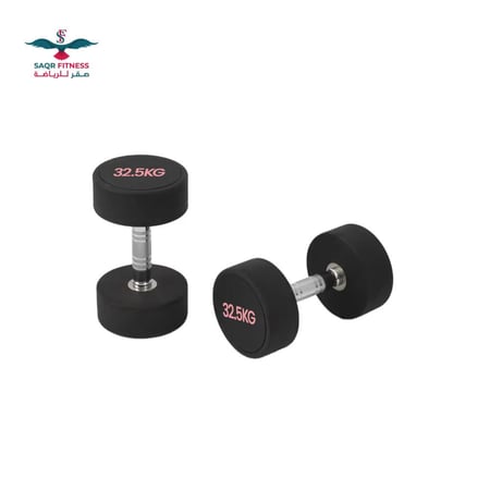 Round Rubber Dumbbells Pair 32.5 Kg