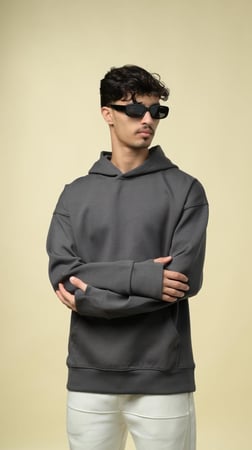 هودي ساده من إكسوبلانت بلون رمادي داكن