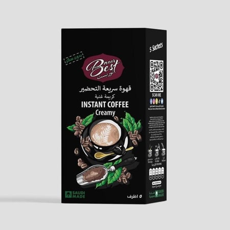 نور بست قهوة سريعة التحضير مع كريمة غنية 5 اظرف